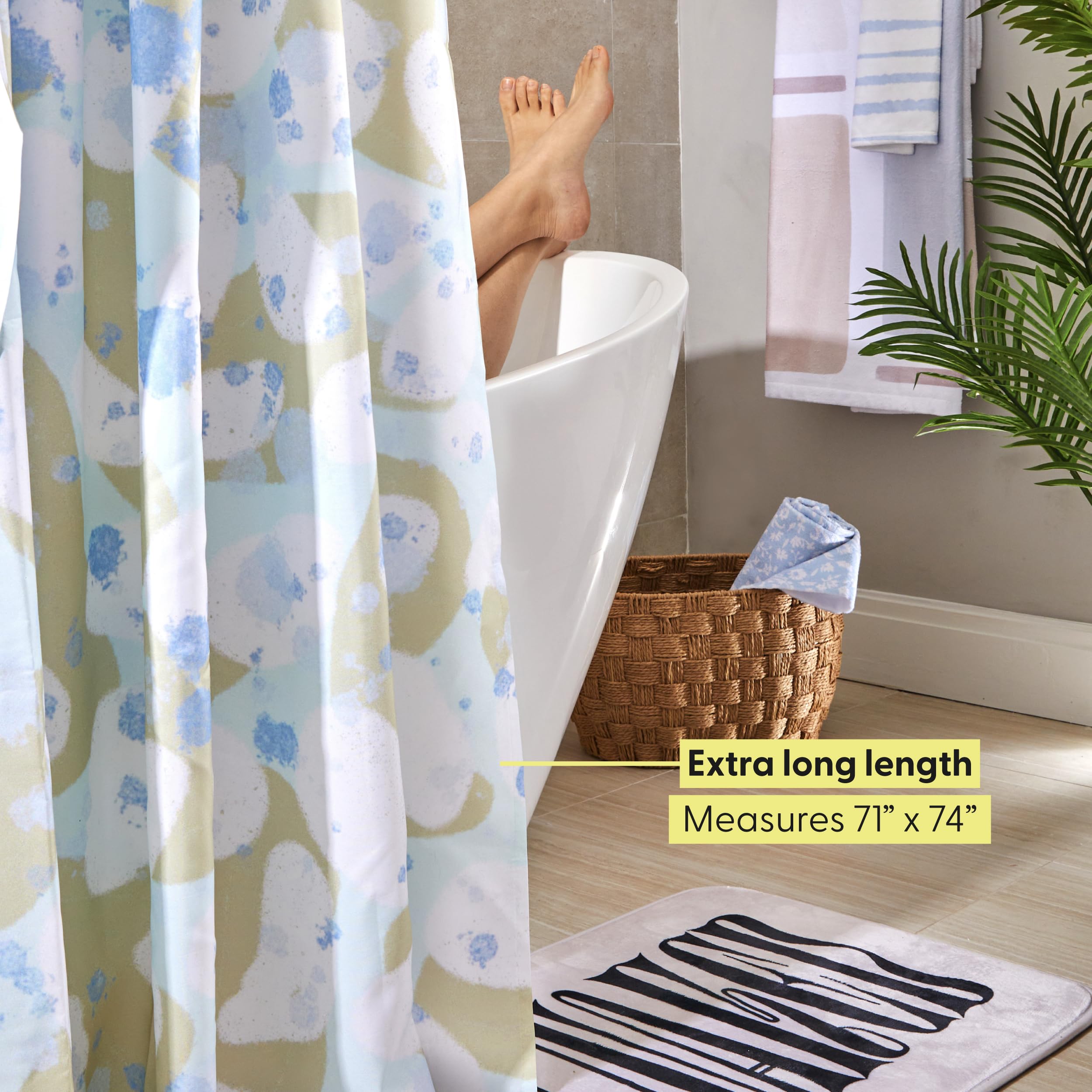 Society6 Shower Curtain - Bathroom Decor by Monika Strigel - Extra Long Fabric Shower Curtains for Bathroom, 71" x 74", Summer Mermaid II - Image 4